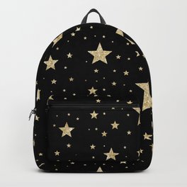 gold stars pattern black Backpack