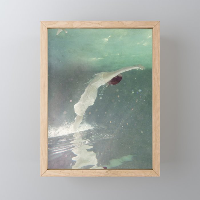 Dive to freedom Framed Mini Art Print