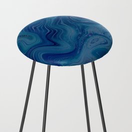 Sapphire Blue Crystal Swirl    Counter Stool