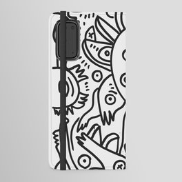 Black and White Graffiti Cool Funny Creatures Android Wallet Case