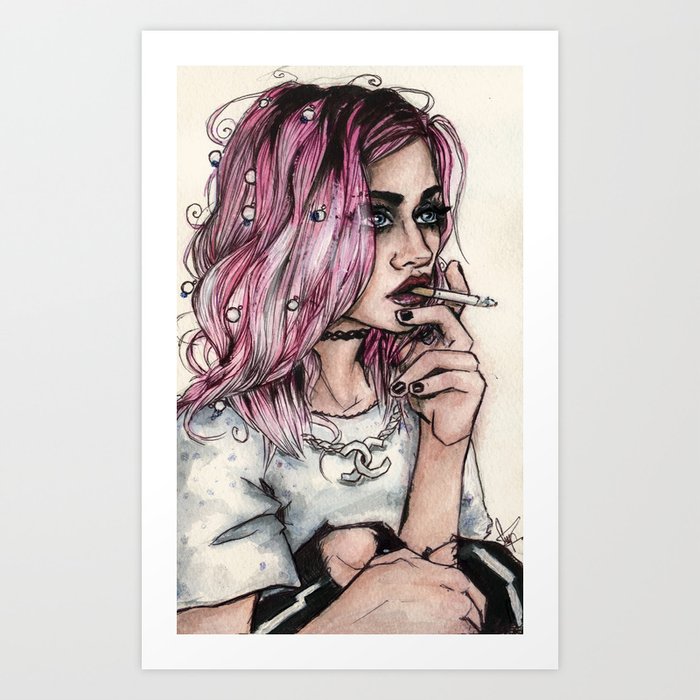 Frances Bean Cobain Art Print by fridayshow | Society6