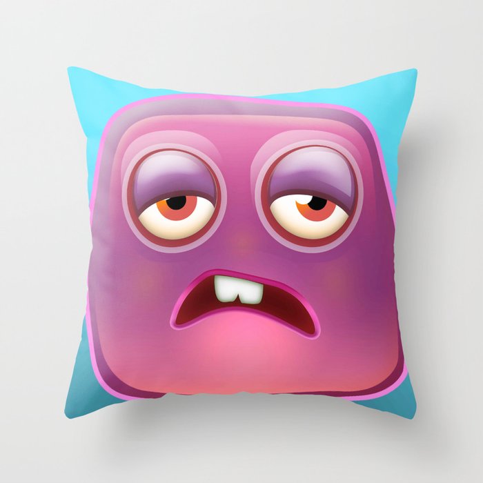 Glutton Jelly Monster  Throw Pillow