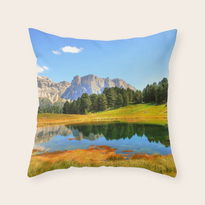 Autumn Forest Nature Landscape Throw Pillow