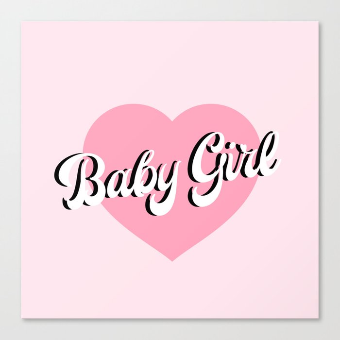 Baby Girl Pastel Pink Heart Canvas Print
