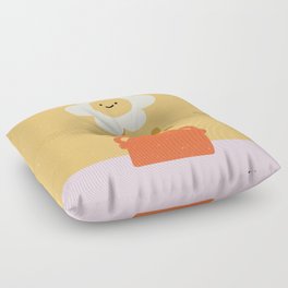 Abstract modern flower and vase. Groovy vibes and retro style Floor Pillow
