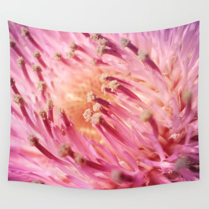 PINK THISTLE BLOOM Wall Tapestry
