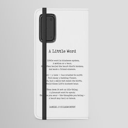 A Little Word - Daniel C Colesworthy Poem - Literature - Typewriter Print 2 Android Wallet Case