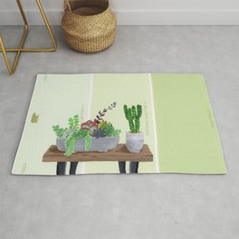 Cacti and Succulents on Greens Rug