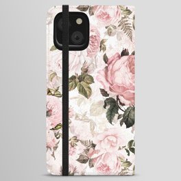 Vintage & Shabby Chic - Sepia Pink Roses  iPhone Wallet Case
