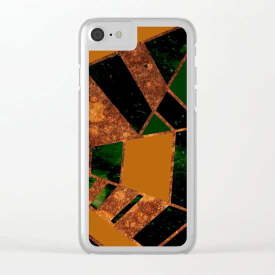 #455 Gold & Pothos Clear iPhone Case
