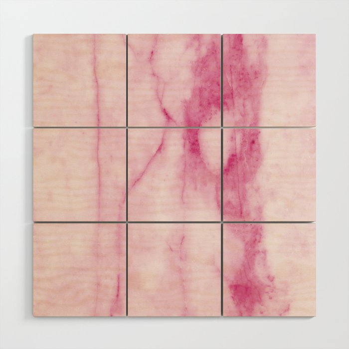 Pink Marble Wood Wall Art