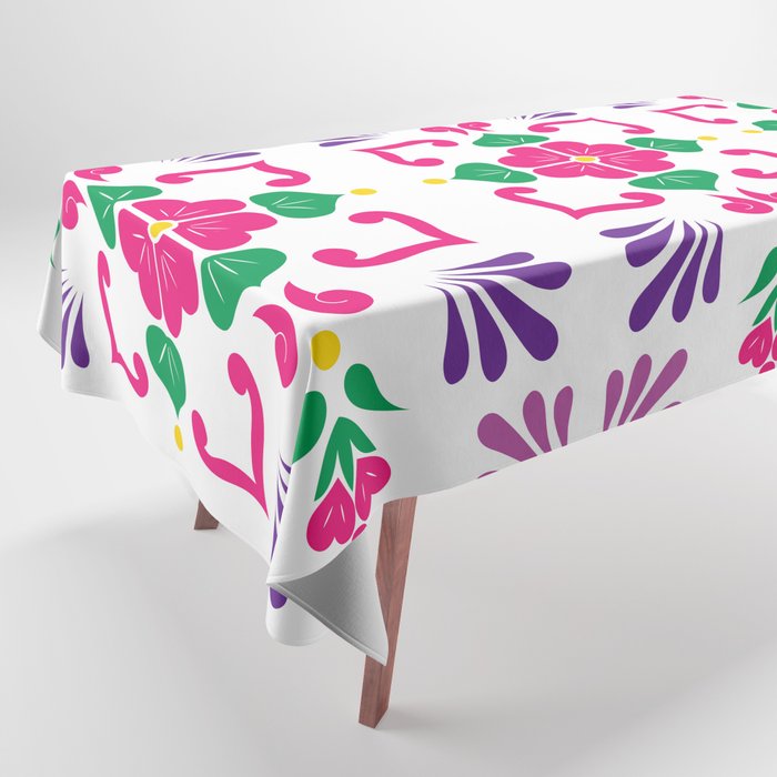Pink 2, Framed Talavera Flower Tablecloth