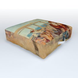“Pitching Pony” Wild West Cowboy Art Outdoor Floor Cushion