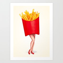 Fries Pin-Up Art Print