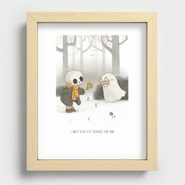 Happy Halloween Skeleton Ghost Recessed Framed Print