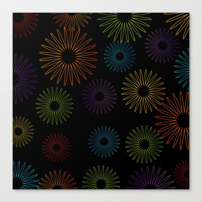 Colorful Christmas snowflakes pattern- holiday season gifts- Happy new year gifts Canvas Print