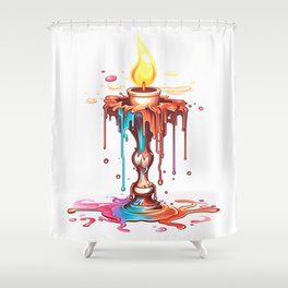 Colorful Wax Shower Curtain