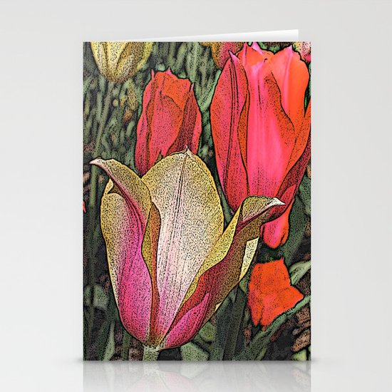 Graphic Tulips Stationery Cards