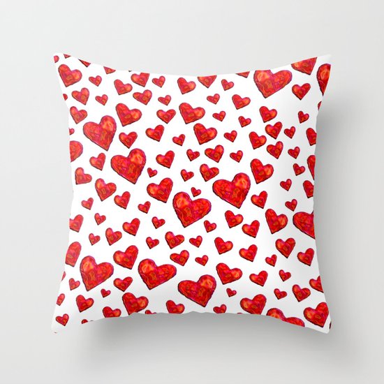 Hearts Throw Pillow