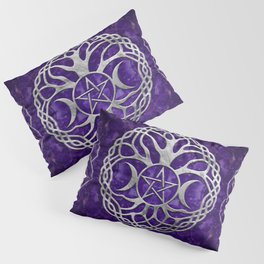 Triple Goddess with pentagram and tree of life Pillow Sham