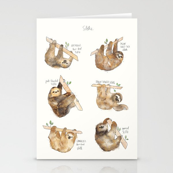 Sloths Stationery Cards