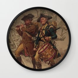Vintage Continental Army Soldiers Painting (1875) Wall Clock
