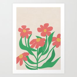 Modern Retro Flower Bloom Art Print