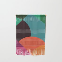 Pink Sunsets Geometric Abstract - Bybrije Wall Hanging
