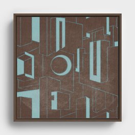 Architexture - Volumes in Blue Brown Framed Canvas