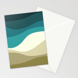 Colorful retro style waves decoration 4 Stationery Card