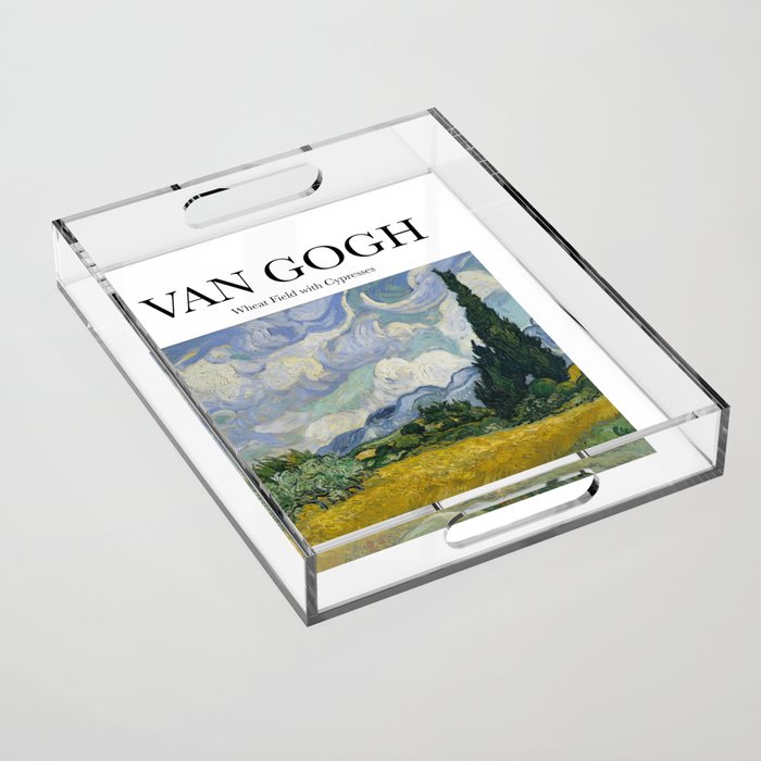Van Gogh - Wheatfield with Cypresses Acrylic Tray