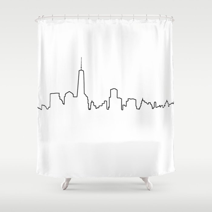New York Life Line - Conceptual Art - Cityscape Shower Curtain