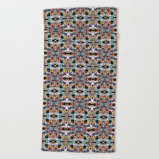 Abstract Pattern of Colorful Shapes Beach Towel