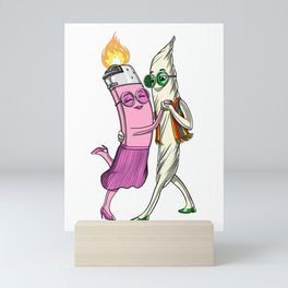 Weed Joint And Lighter Mini Art Print