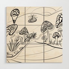 Mushroom World Intro Wood Wall Art