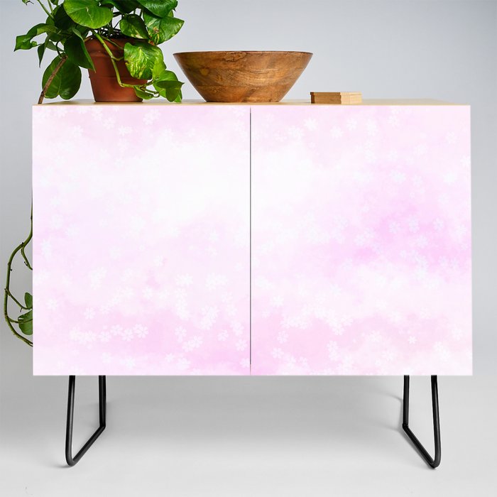 Beauty floral pastel pink Credenza