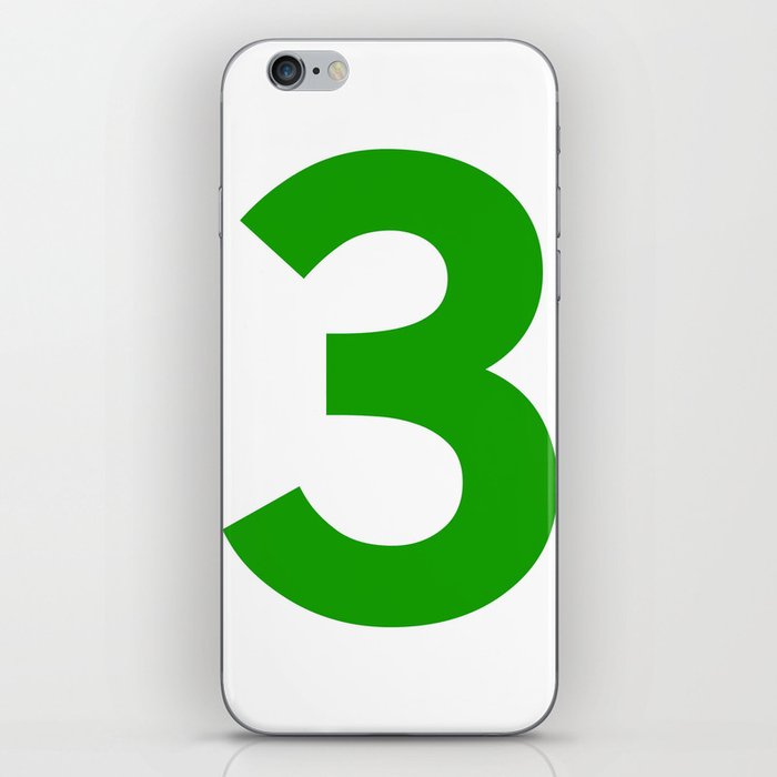 Number 3 (Green & White) iPhone Skin