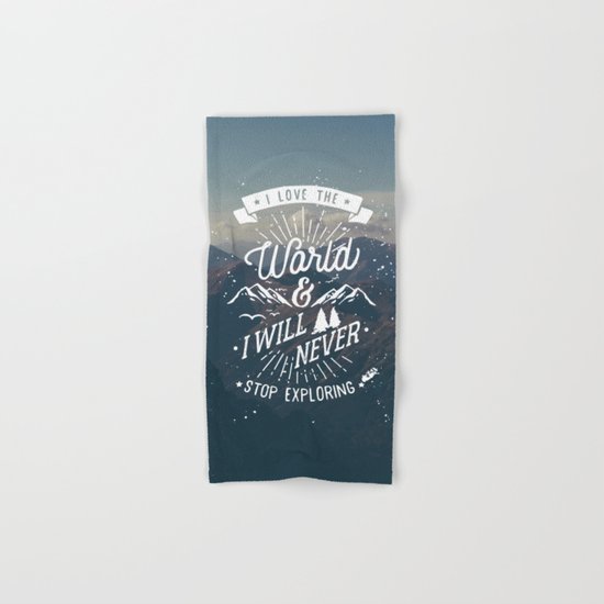 Inspirational Quote and Blue Mountains II Hand & Bath Towel