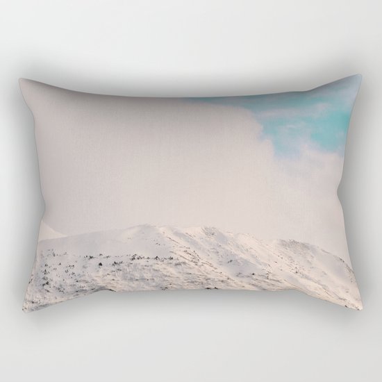 Black, White & Turquoise Winter Rectangular Pillow