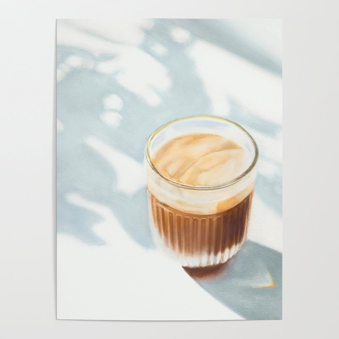 Afternoon Latte Watercolor Artwork Poster