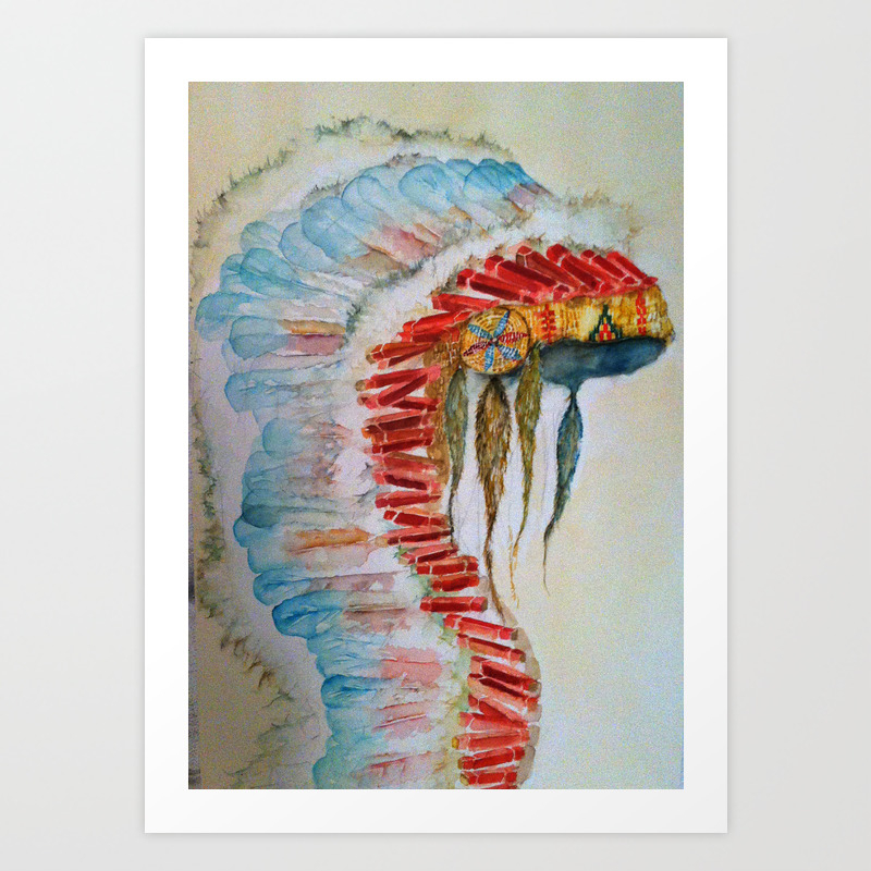 Native American Headdress Art Print By Hannahallyce Society6