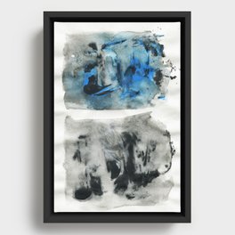 Black and Blue Graffiti  Framed Canvas