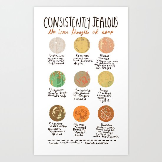 The Inner Thoughts of Soup Art Print
