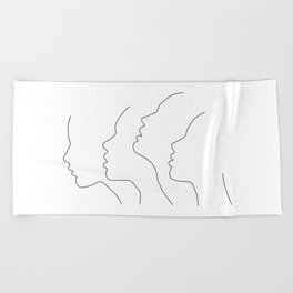 Side Faces Beach Towel