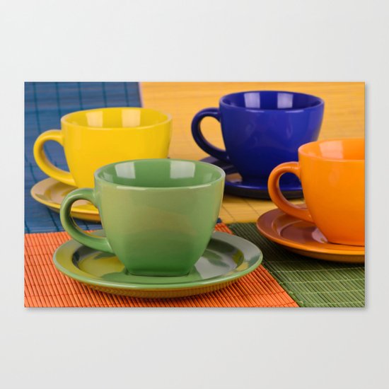 Colorful tea cups Canvas Print