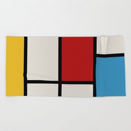 Mondrian Style Color Block Beach Towel
