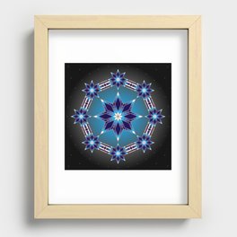 Morning Star Circle (Blue) Recessed Framed Print