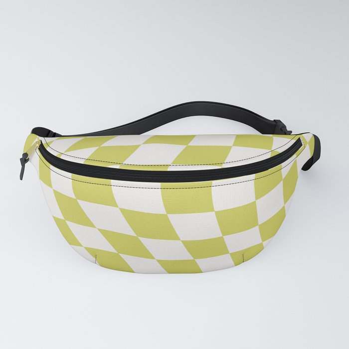 Warped Check Pattern Lime Fanny Pack
