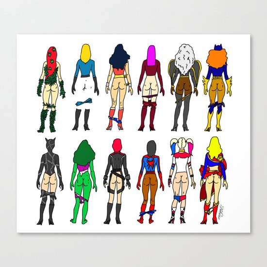Superheroine Butts LV Canvas Print