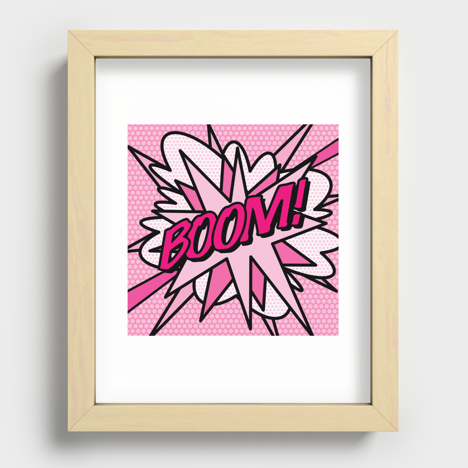 BOOM Pink Comic Book Pop Art Fun Cool Graphic Recessed Framed Print by  Thisisnotme | Society6